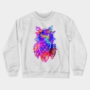 Rainbow Owl Tribal Tattoo Crewneck Sweatshirt